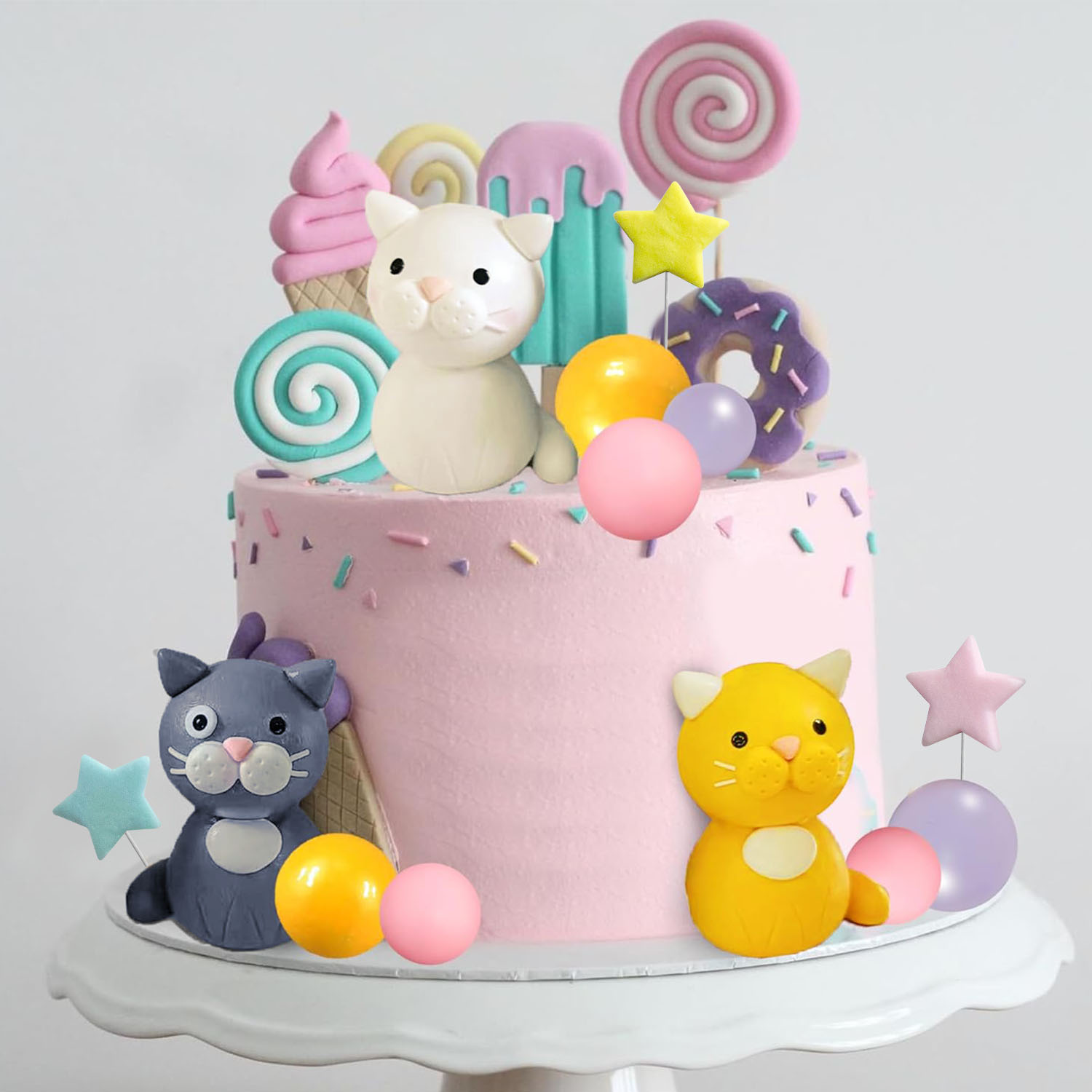 17 pçs gato bolo topper gatos  - Pet Supplies Outlet avaliação e preço